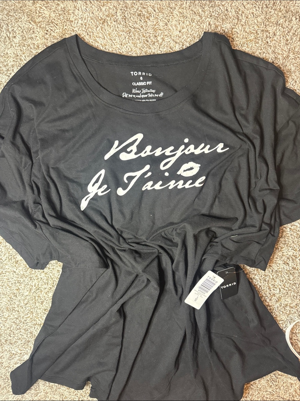 torrid Black Graphic Tee with White Script